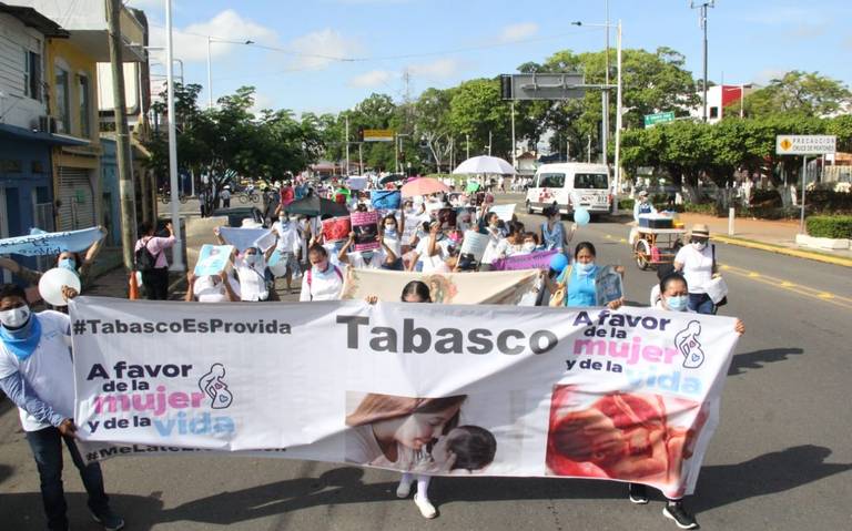 Calles de Centro se visten de blanco y azul en marcha pro vida - El Heraldo  de Tabasco | Noticias Locales, Policiacas, sobre México, Tabasco y el Mundo